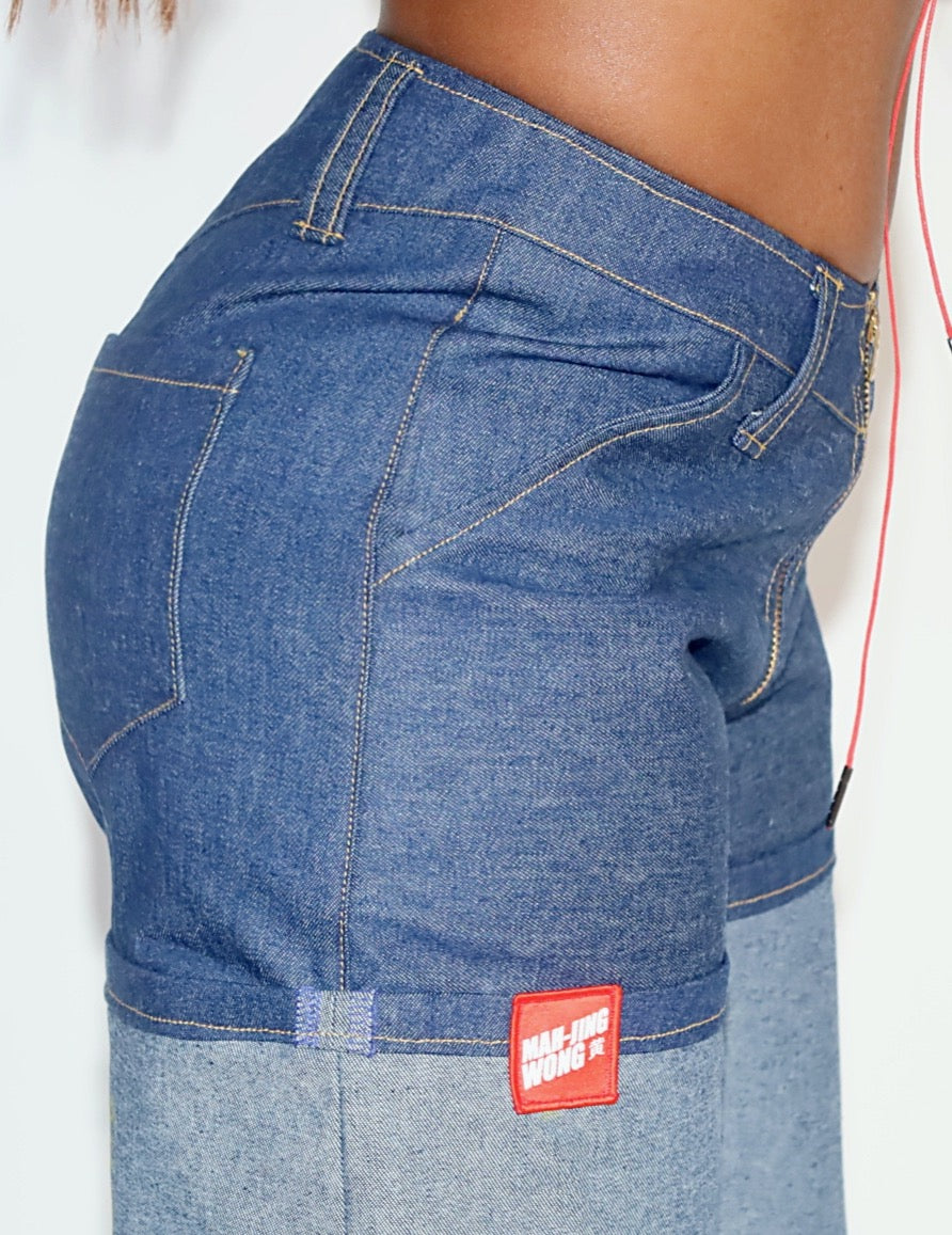 COLA WIDE-LEG DENIM SHORTS image 1