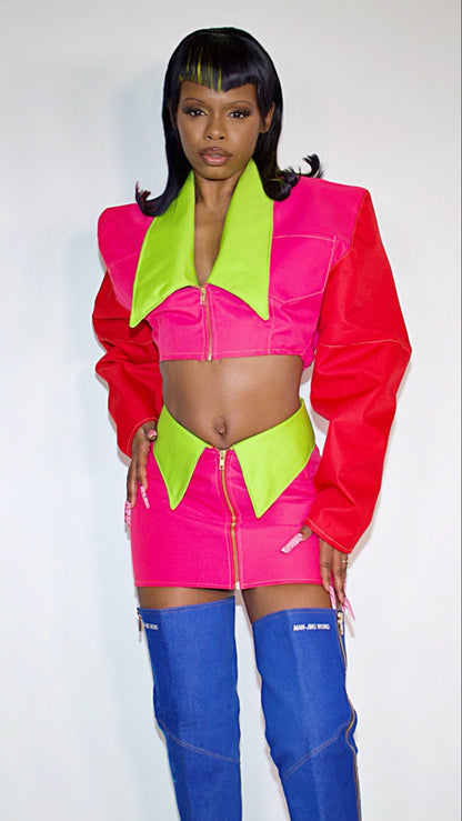 POWER SHOULDER CROP JACKET 01 image 0