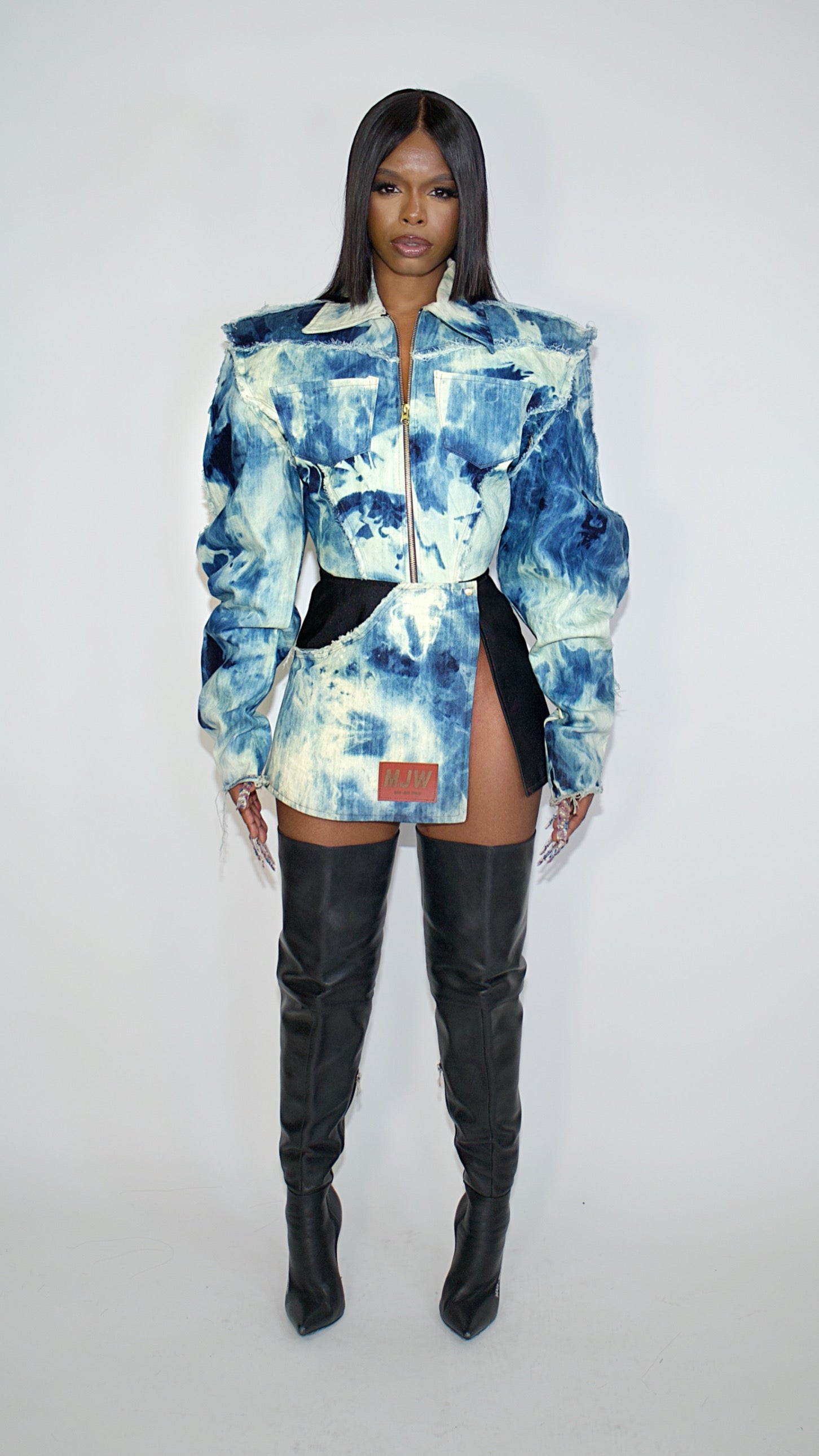D-WO 05 DENIM SLIT MINI SKIRT image 1