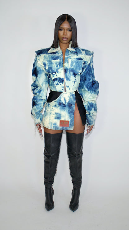 D-WO 05 DENIM SLIT MINI SKIRT image 1