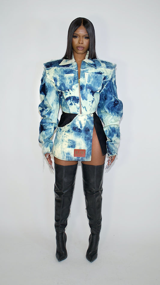 D-WO 05 DENIM SLIT MINI SKIRT image 1