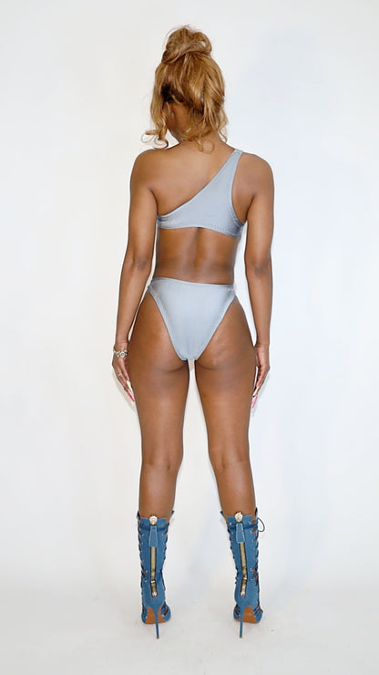 SWIM03 STEEL ONE-SHOULDER CUTOUT SWIMSUIT image 2
